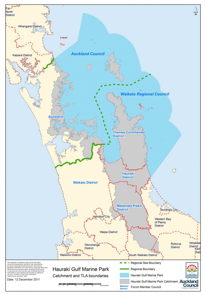 Hauraki Gulf Marine Park map